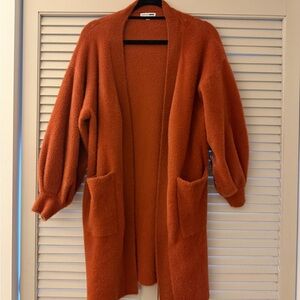 Cozy Orange Cardigan Sweater
